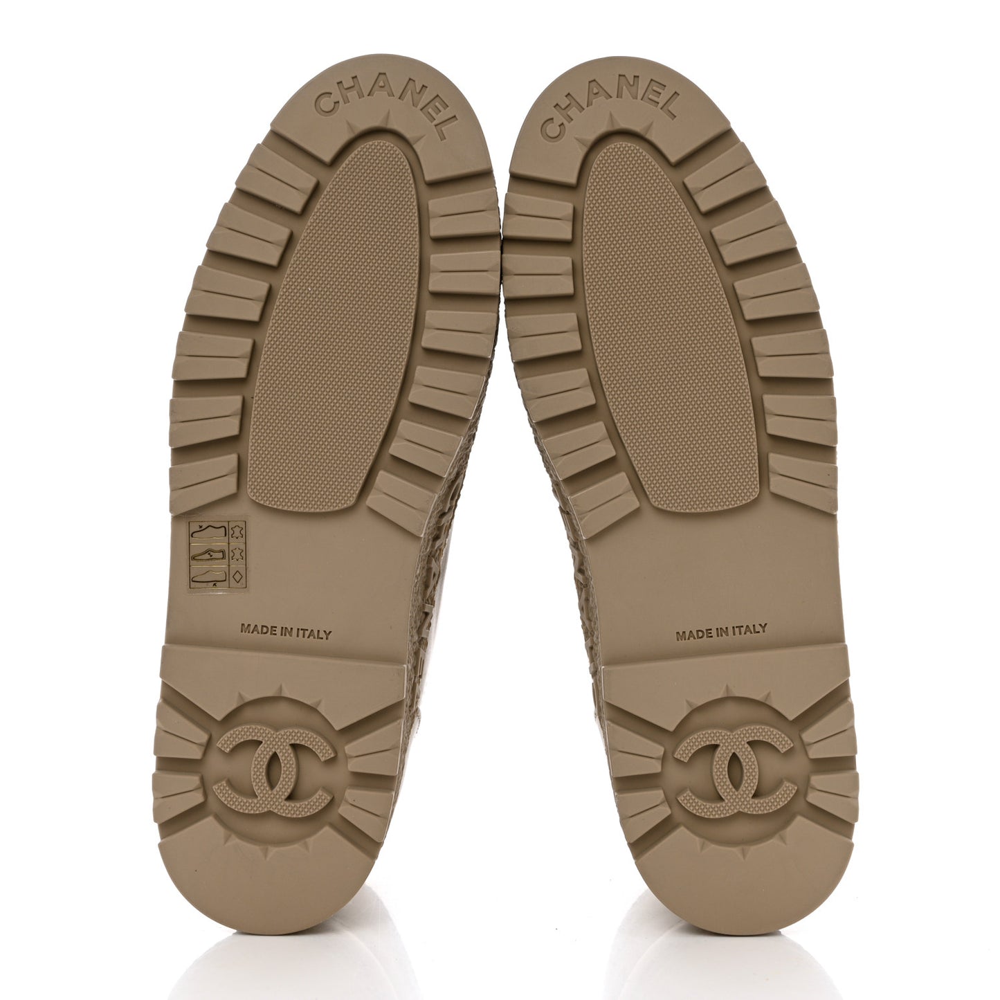 Calfskin CC Turnlock Lace Up Boots 40 Beige