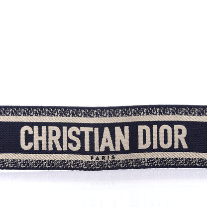 Christian Dior Canvas Embroidered Shoulder Strap Blue 3 of 4