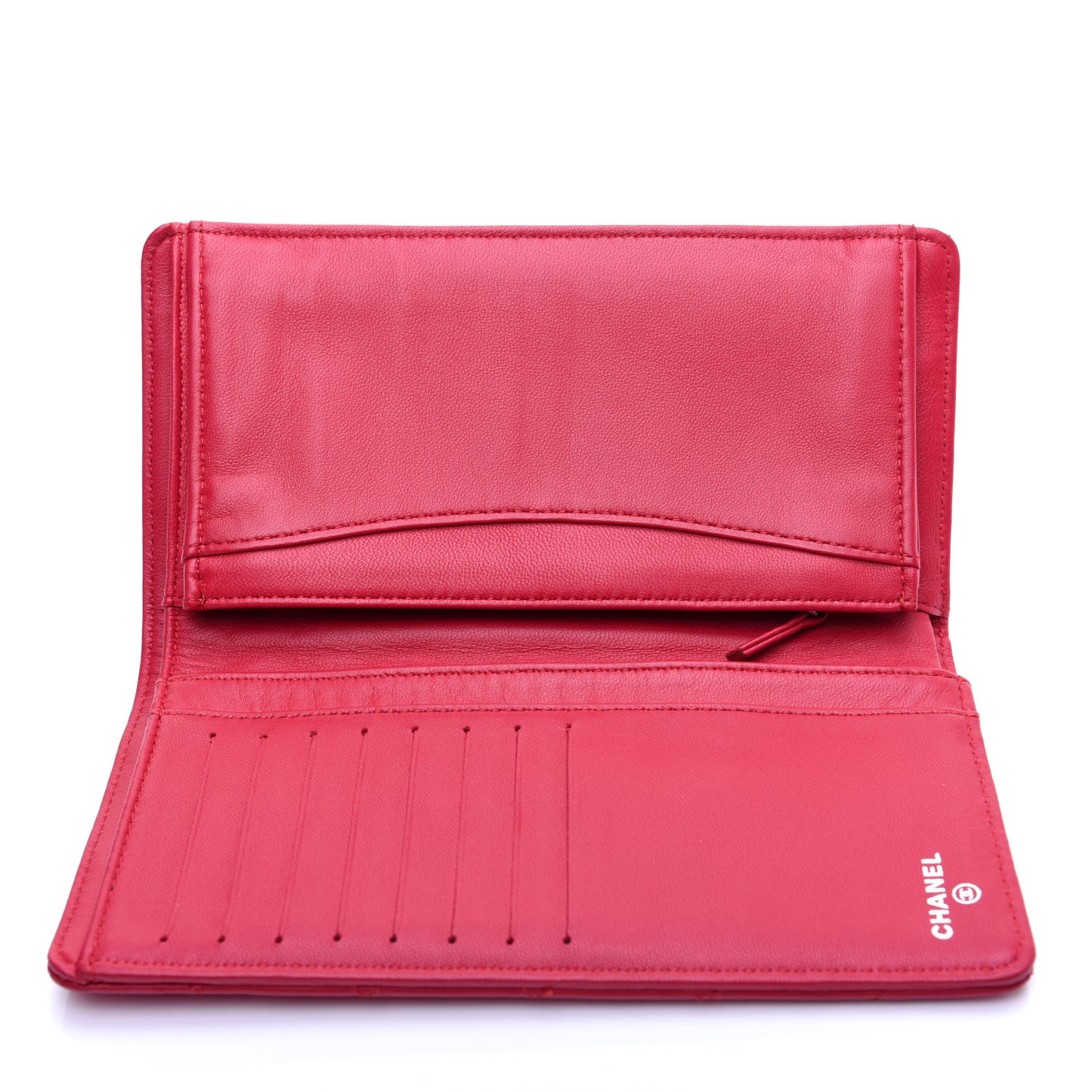 Lambskin Quilted Yen Wallet Fuchsia