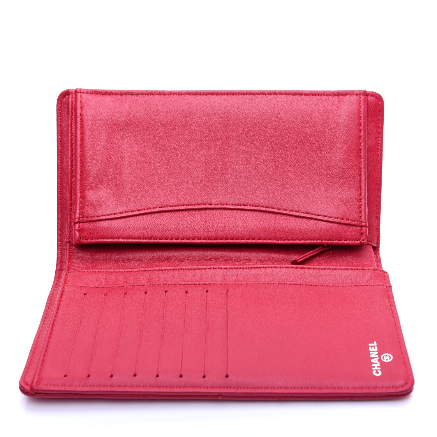Chanel Lambskin Quilted Yen Wallet Fuchsia 11 of 12