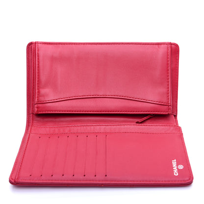 Chanel Lambskin Quilted Yen Wallet Fuchsia 11 of 12