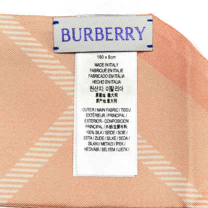 Burberry Silk Vintage Check Print Skinny Scarf Peach 3 of 3