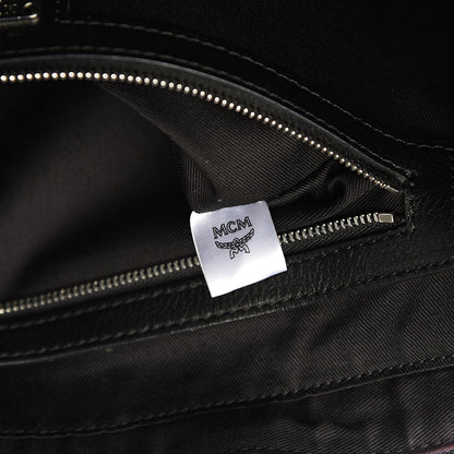 MCM Calfskin Ottomar Monogram Medium Klara Shopper Tote Black 6 of 12