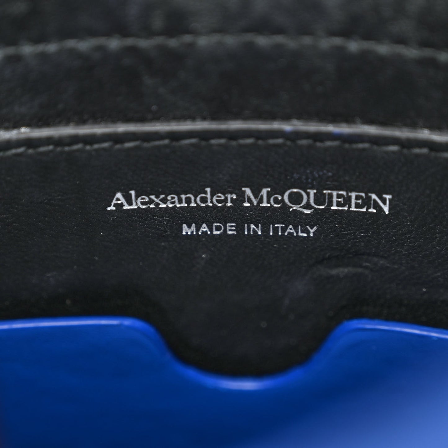 Calfskin The Curve Small Shoulder Bag Electric Blue Black