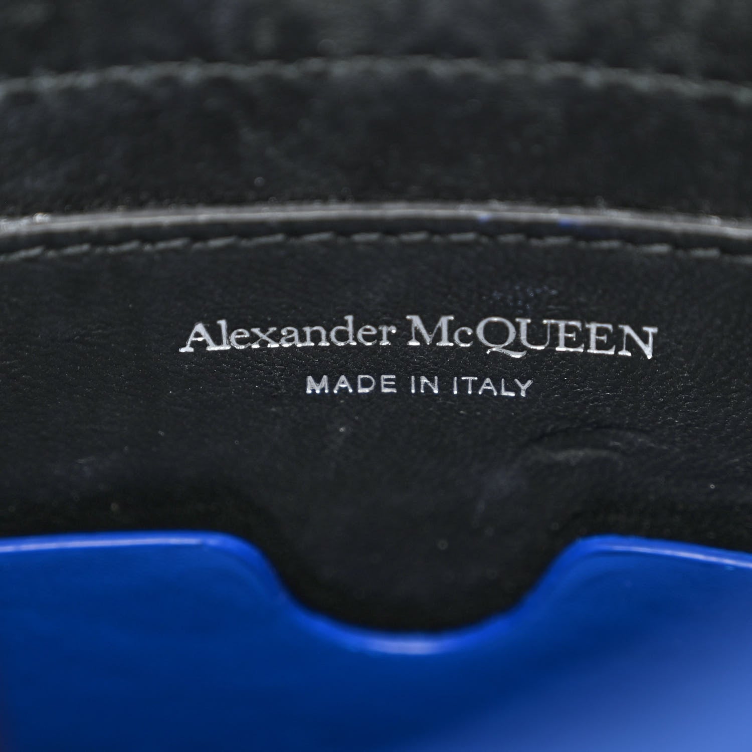 Alexander McQueen Calfskin The Curve Small Shoulder Bag Electric Blue Black 6 of 12