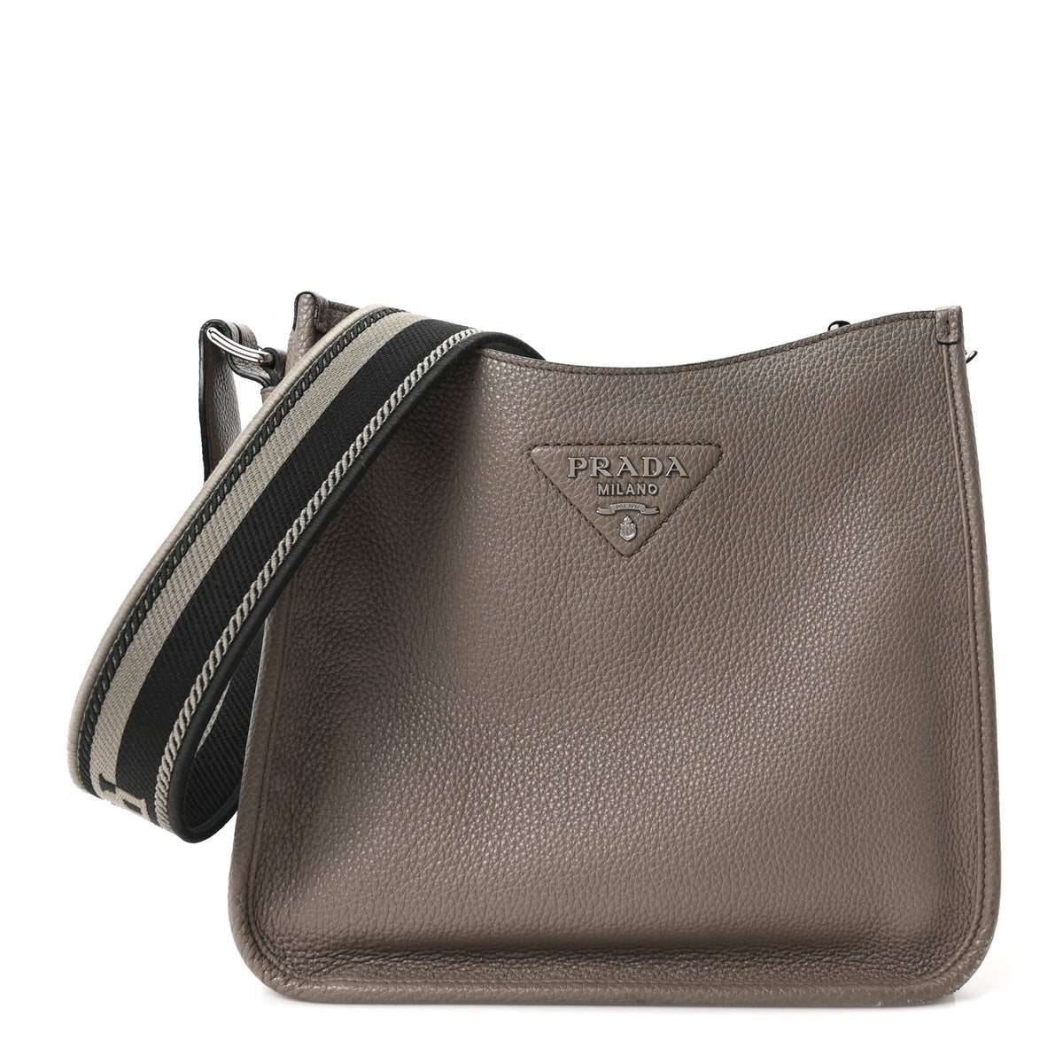 Prada Vitello Daino Soft Hobo Messenger Bag Argilla 1 of 10
