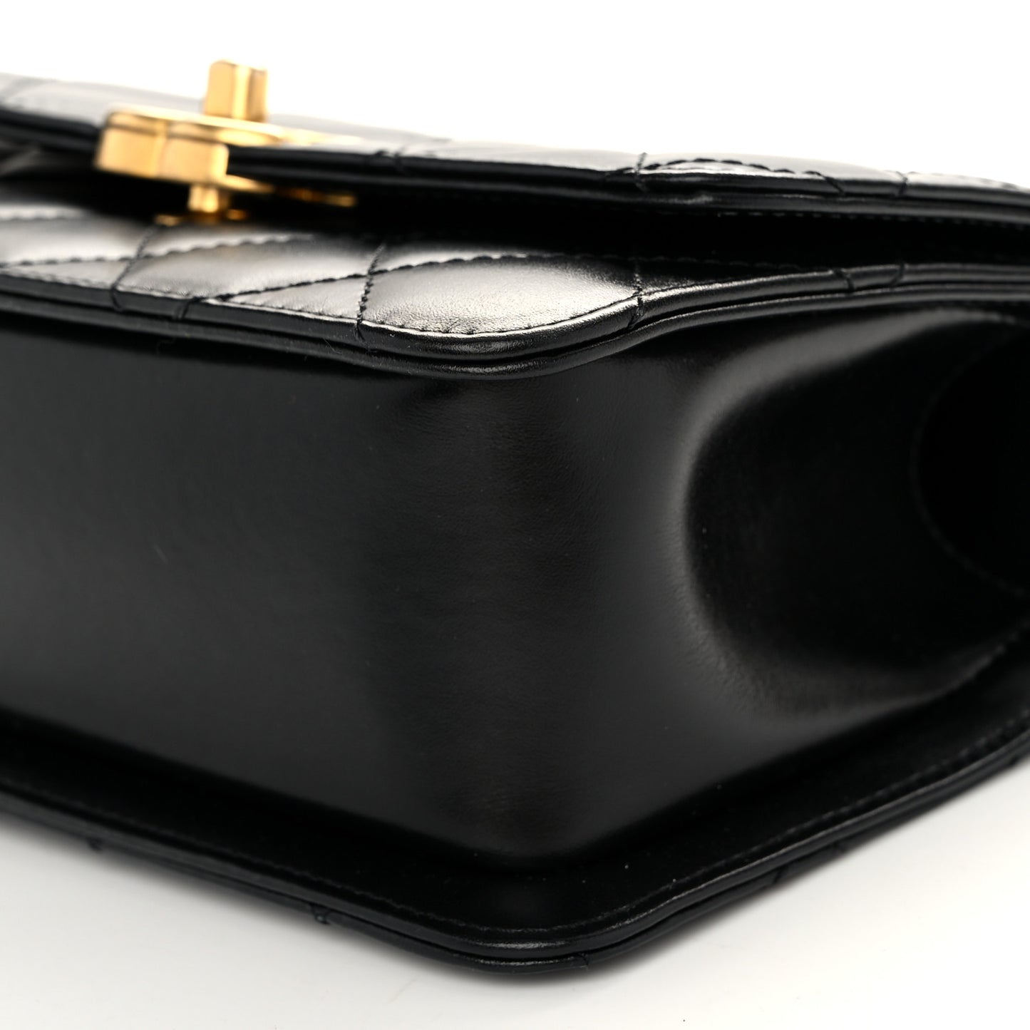 Calfskin Quilted Mini Perfect Fit Flap Black