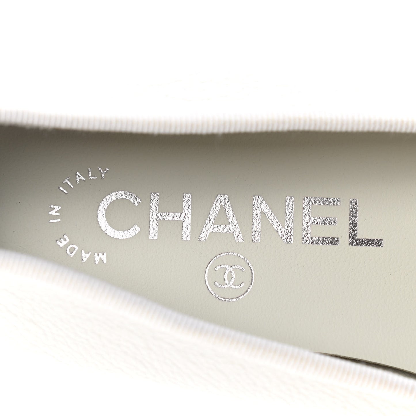 Calfskin Patent Cap Toe CC Ballerina Flats 36 White