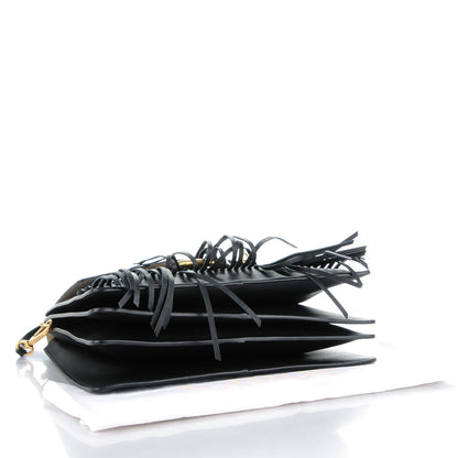 Chloe Calfskin Medium Faye Fringe Shoulder Bag Black 4 of 8