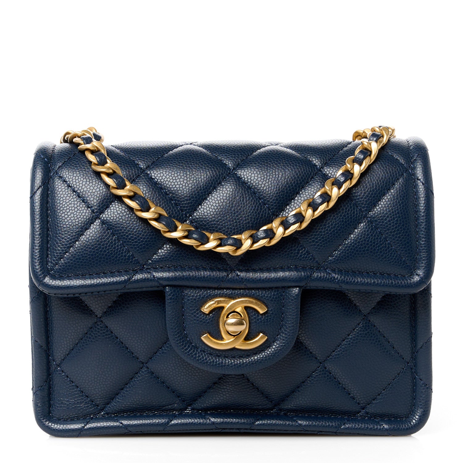 Chanel Caviar Quilted Mini Sweet Classic Flap Navy Blue 1 of 11