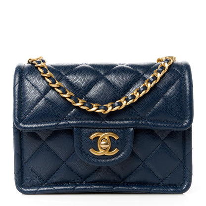 Chanel Caviar Quilted Mini Sweet Classic Flap Navy Blue 1 of 11