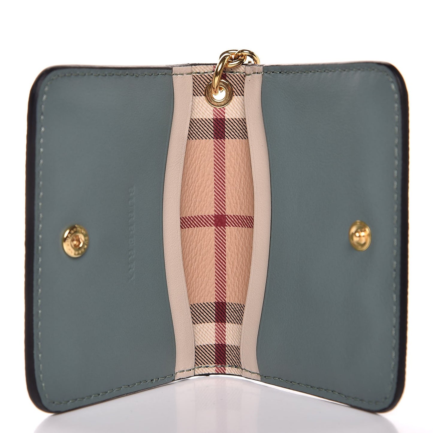 Calfskin Haymarket Check ID Card Case Blue