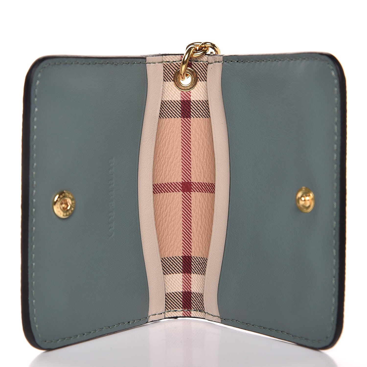 Burberry Calfskin Haymarket Check ID Card Case Blue 5 of 8
