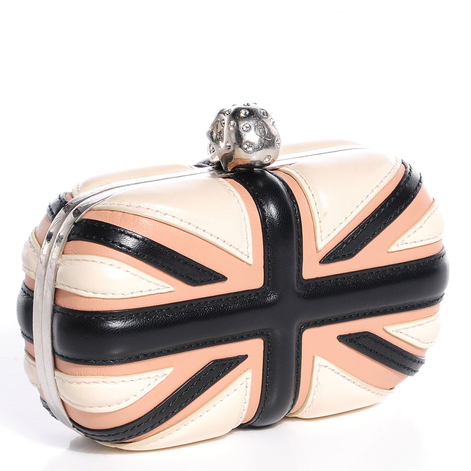Alexander McQueen Leather Jack Union Skull Box Clutch Black 3 of 8
