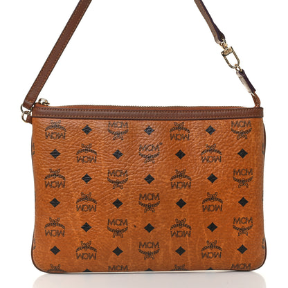 MCM Visetos Liz Shopper Tote Pouch Cognac 8 of 13