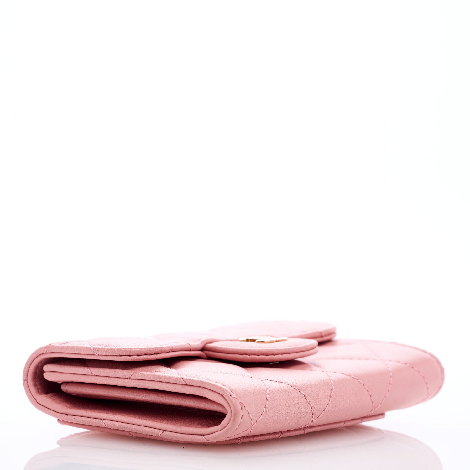 Chanel Lambskin Quilted Flap Card Holder Wallet Pink 4 of 8