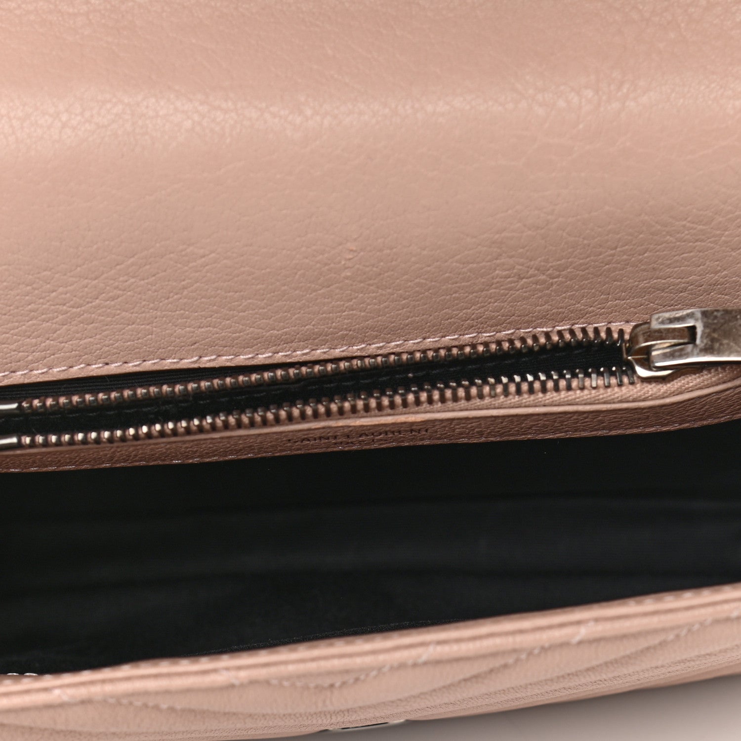Saint Laurent Sheepskin Matelasse Chevron Monogram Medium College Bag Rose Poudre 5 of 9