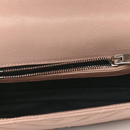 Saint Laurent Sheepskin Matelasse Chevron Monogram Medium College Bag Rose Poudre 5 of 9