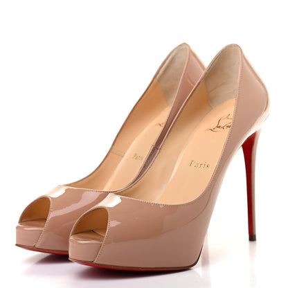Christian Louboutin Patent New Very Prive 120 Pumps 38.5 Nude 3 of 7