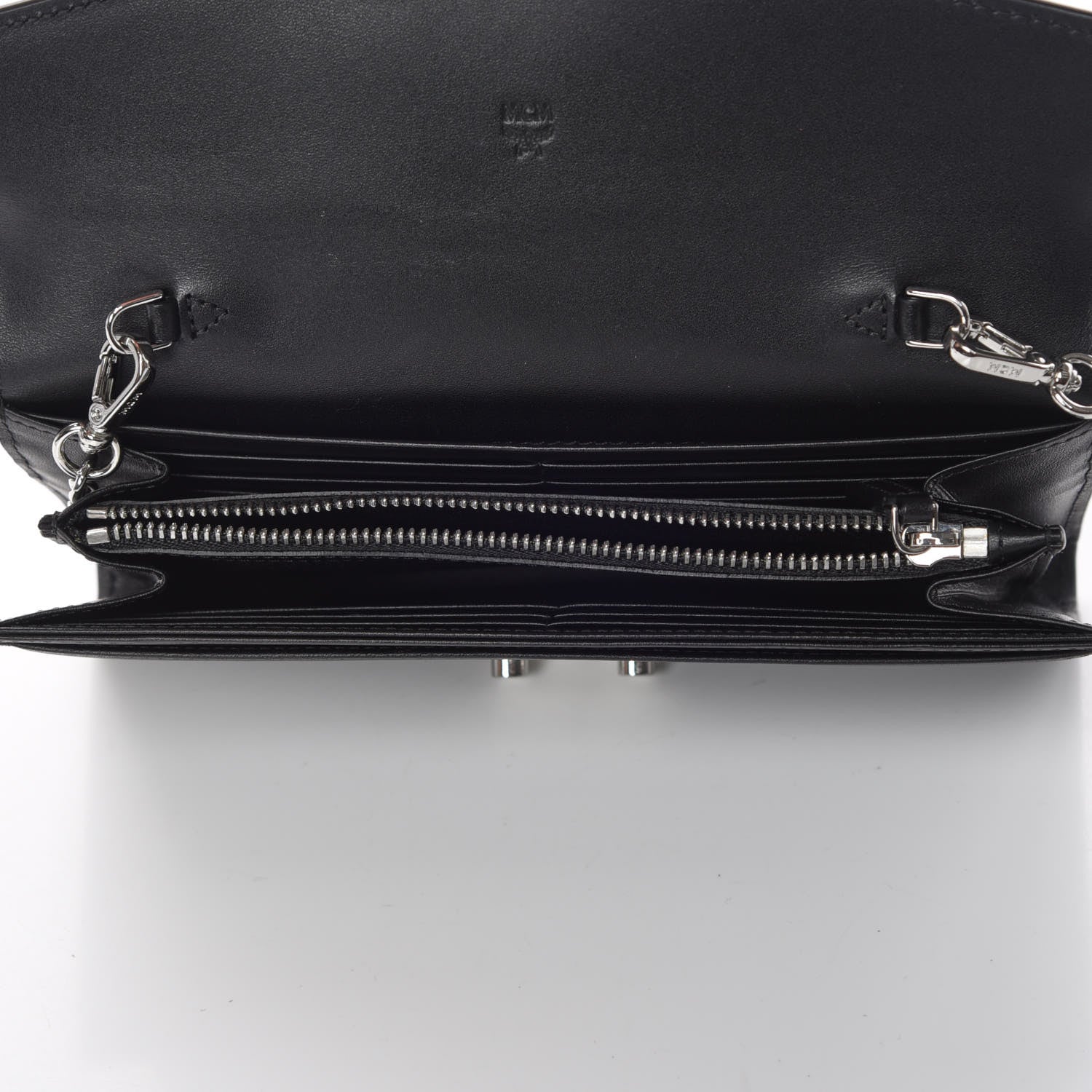 MCM Calfskin Large Patricia Wallet On Chain Black 7 of 10