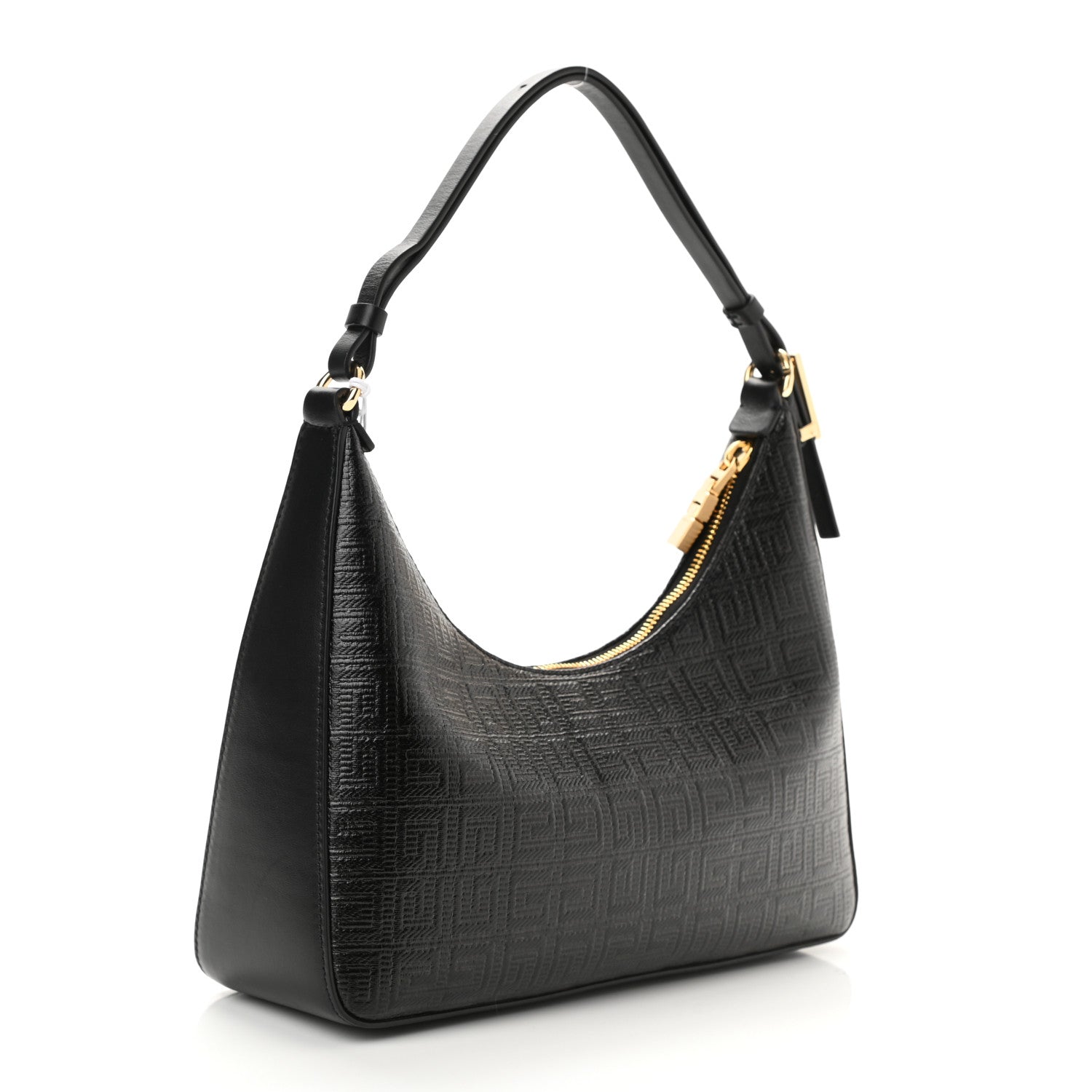 Givenchy Coated Canvas Logo 4G Embossed Small Moon Cut Out Shoulder Bag Black 3 of 10