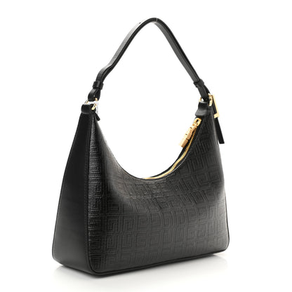 Givenchy Coated Canvas Logo 4G Embossed Small Moon Cut Out Shoulder Bag Black 3 of 10