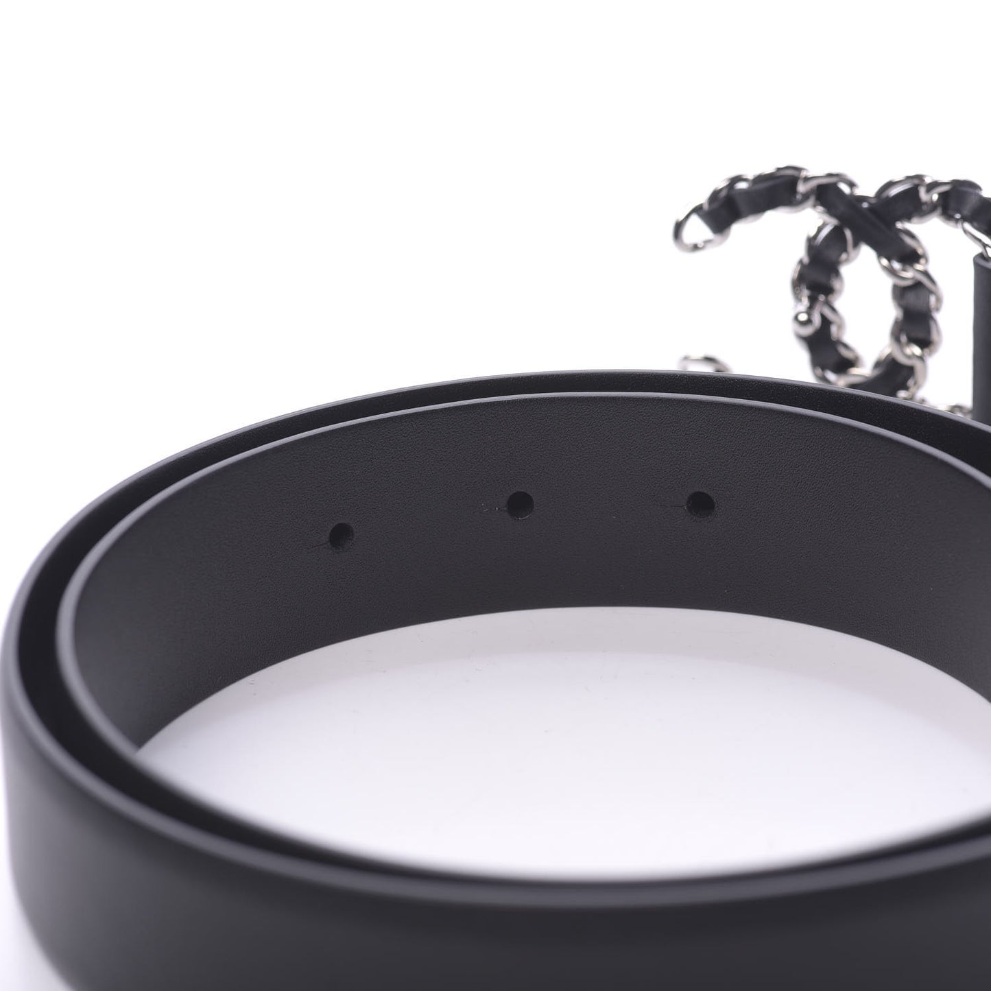 Calfskin CC Chain Belt 90 36 Black