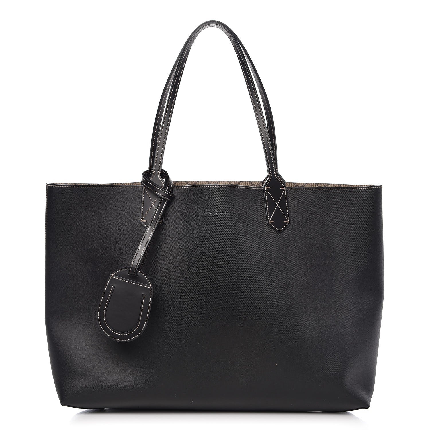 Gucci Calfskin GG Supreme Monogram Medium Reversible Tote Black 3 of 9
