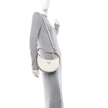 Prada Soft Calfskin Arque Shoulder Bag White 2 of 10