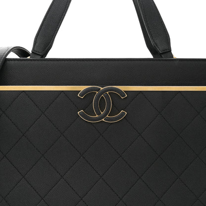 Chanel Grained Calfskin Stitched Lady Coco Top Handle Tote Black 8 of 11