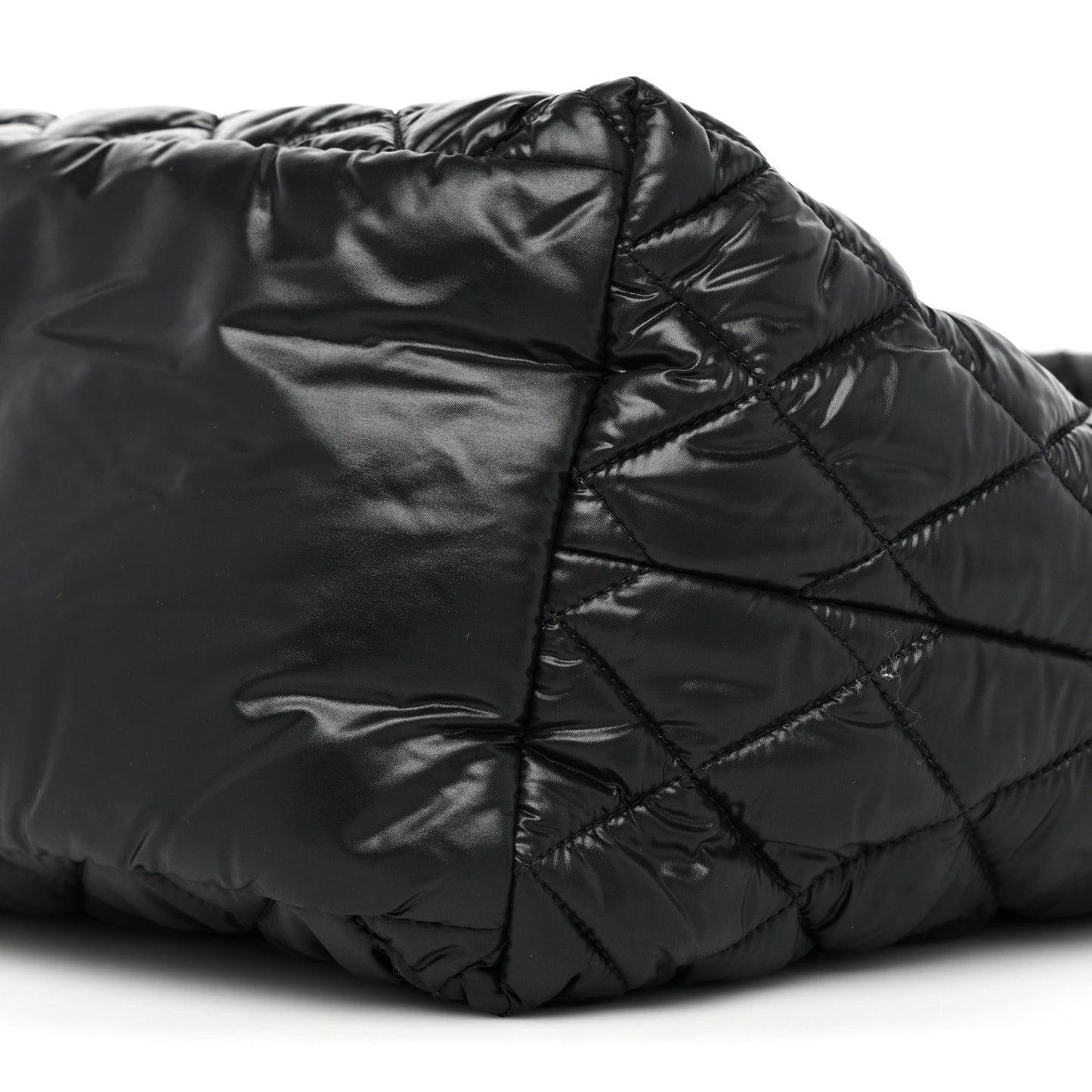 Nylon Quilted Small Coco Cocoon Tote Black