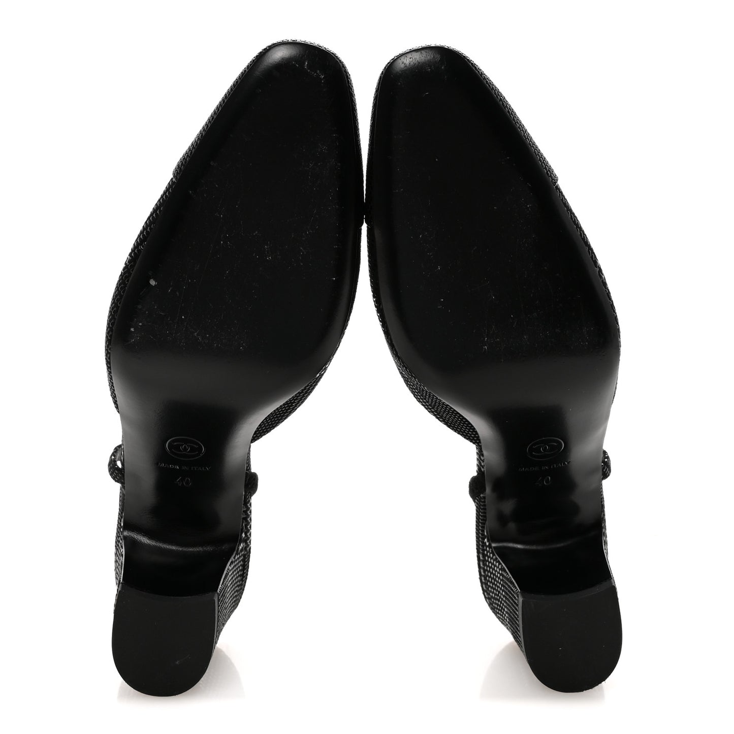 Suede Kidskin Cap Toe CC Slingback Pumps 40 Black