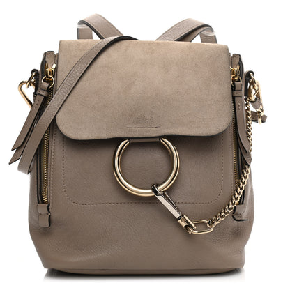 Chloe Suede Calfskin Small Faye Backpack Motty Grey 1 of 16