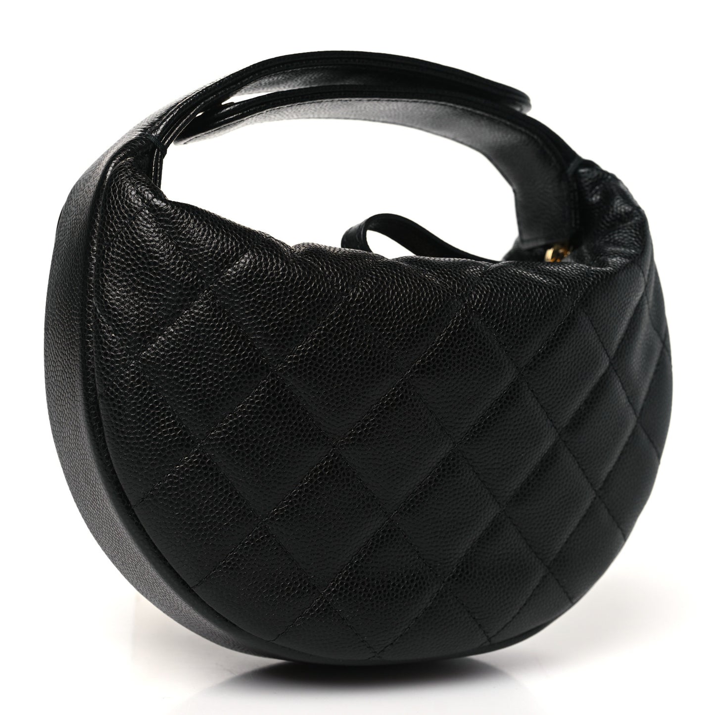 Caviar Quilted Polly Pocket Pouch Hobo Black