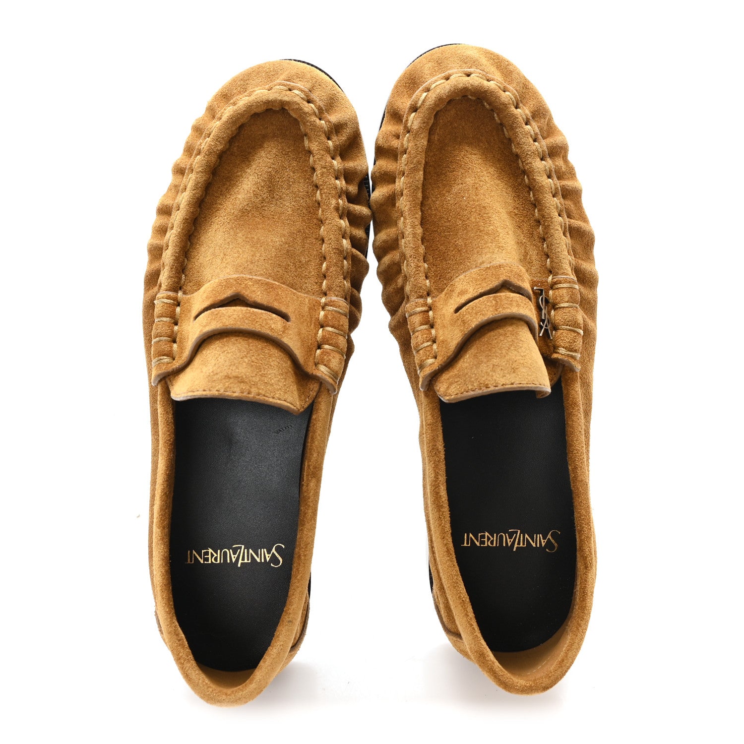 Saint Laurent Suede Le Loafer 15 Penny Slippers 36 Cuoio 2 of 10