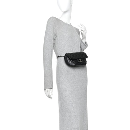 Chanel Calfskin Quilted CC Uniform Flap Belt Bag Black 2 of 11