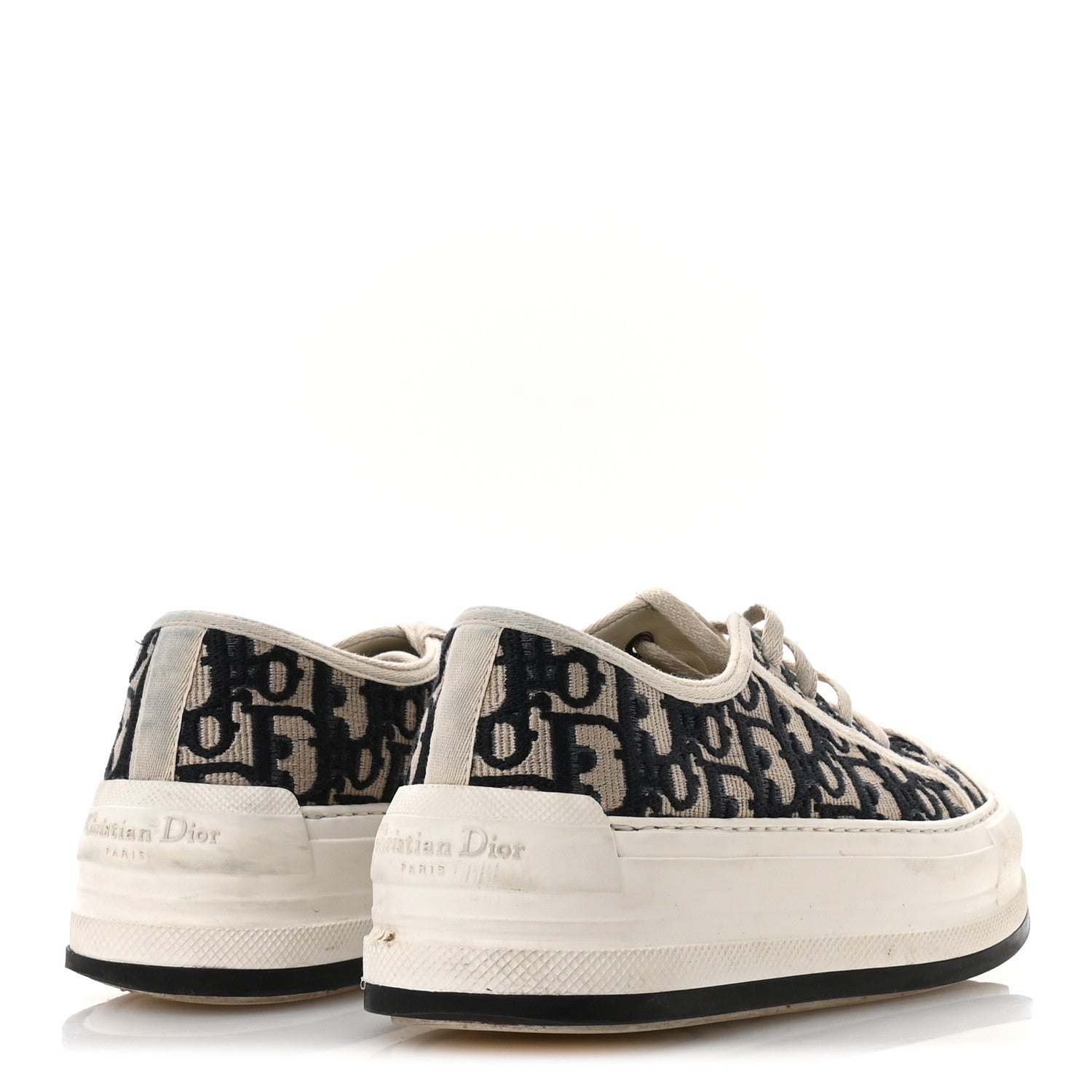 Christian Dior Canvas Oblique Walk 'N' Dior Platform Sneakers 37 Deep Blue 5 of 8
