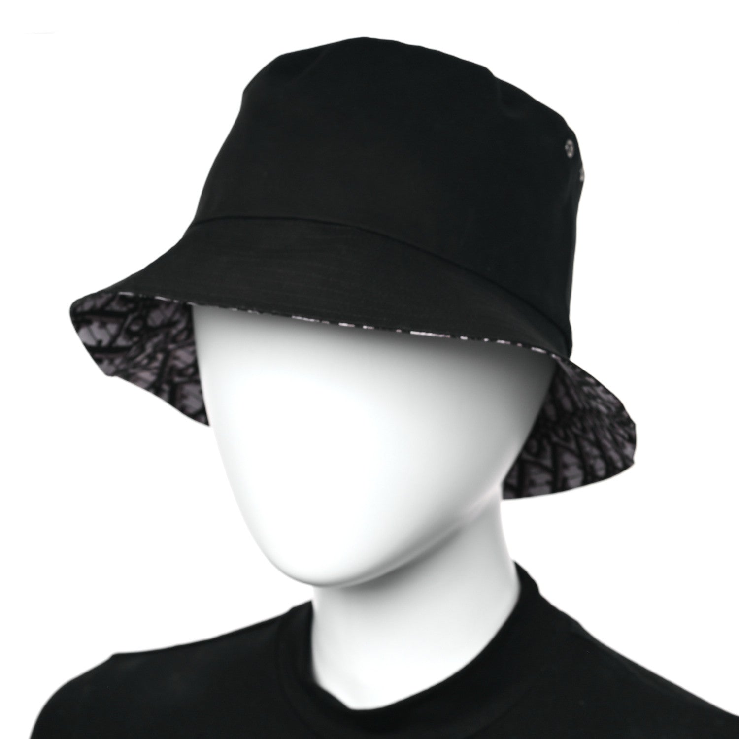 Christian Dior Oblique Reversible Teddy-D Brim Bucket Hat 58 Black 2 of 13