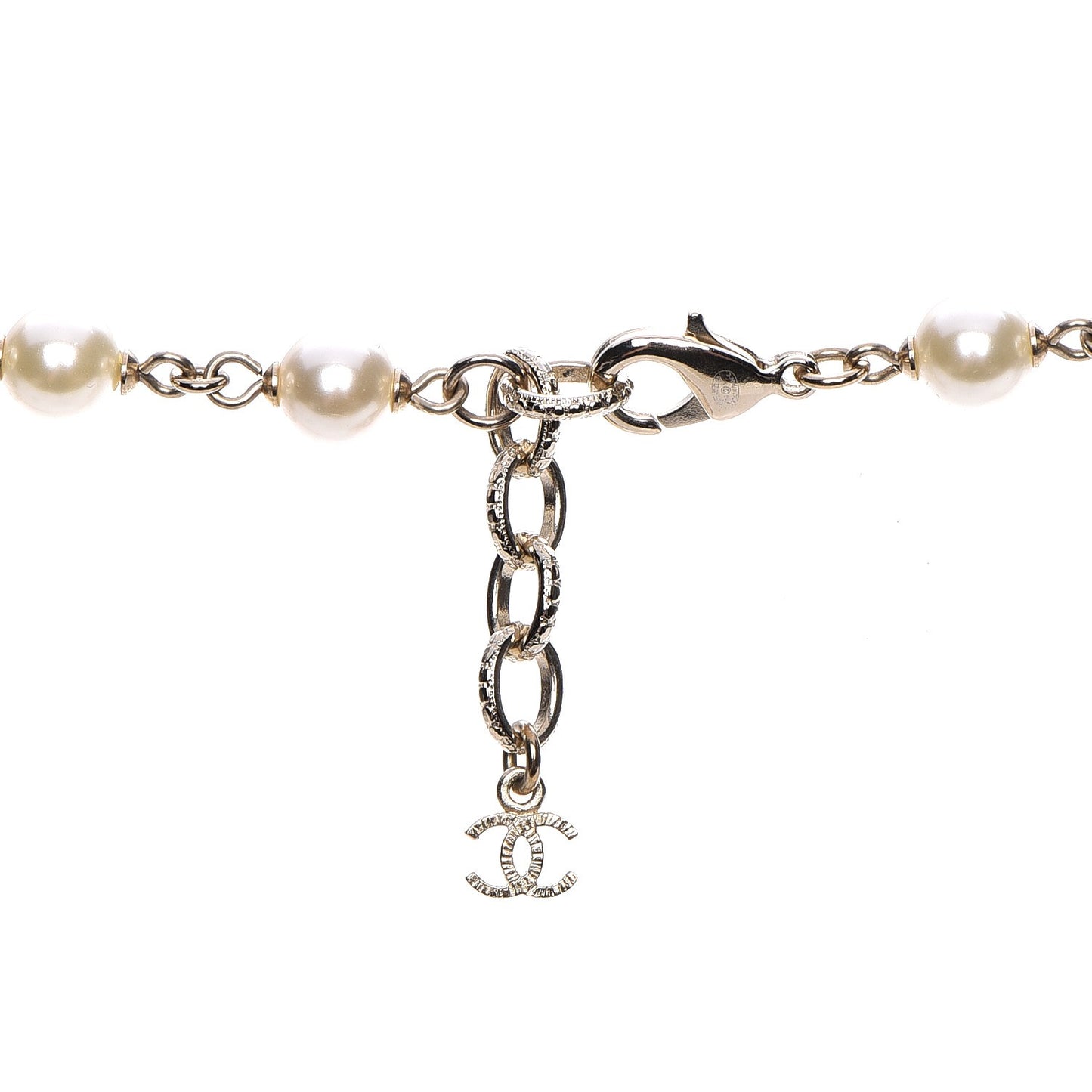 Pearl CC Long Necklace Gold