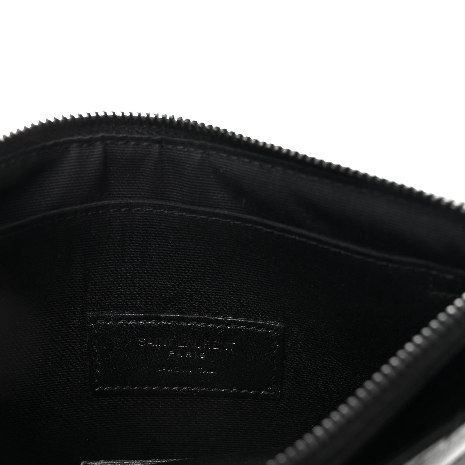 Saint Laurent Grain De Poudre Chevron Monogram Monochrome Bill Pouch Black 6 of 6