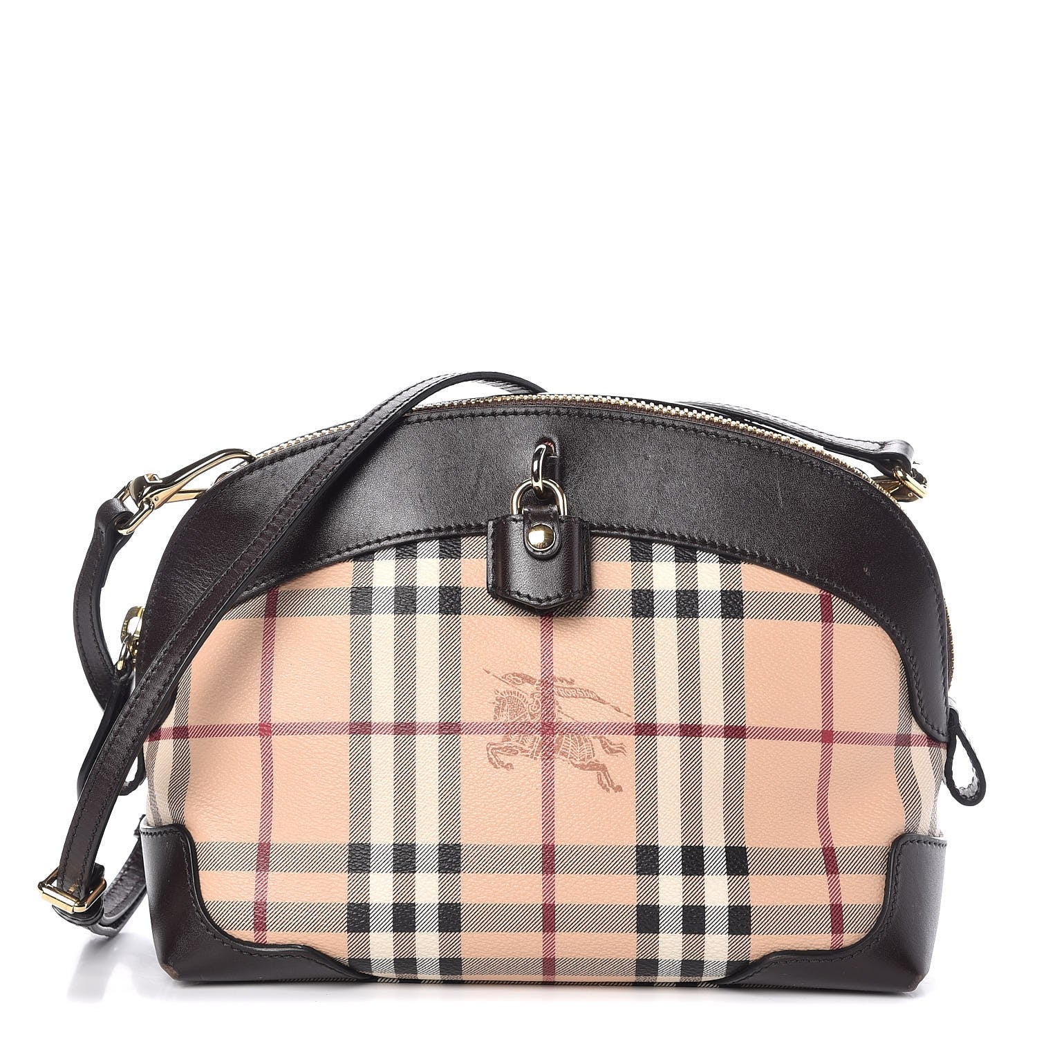 Burberry Haymarket Check Small Primrose Crossbody Bag Chocolate 1 of 13