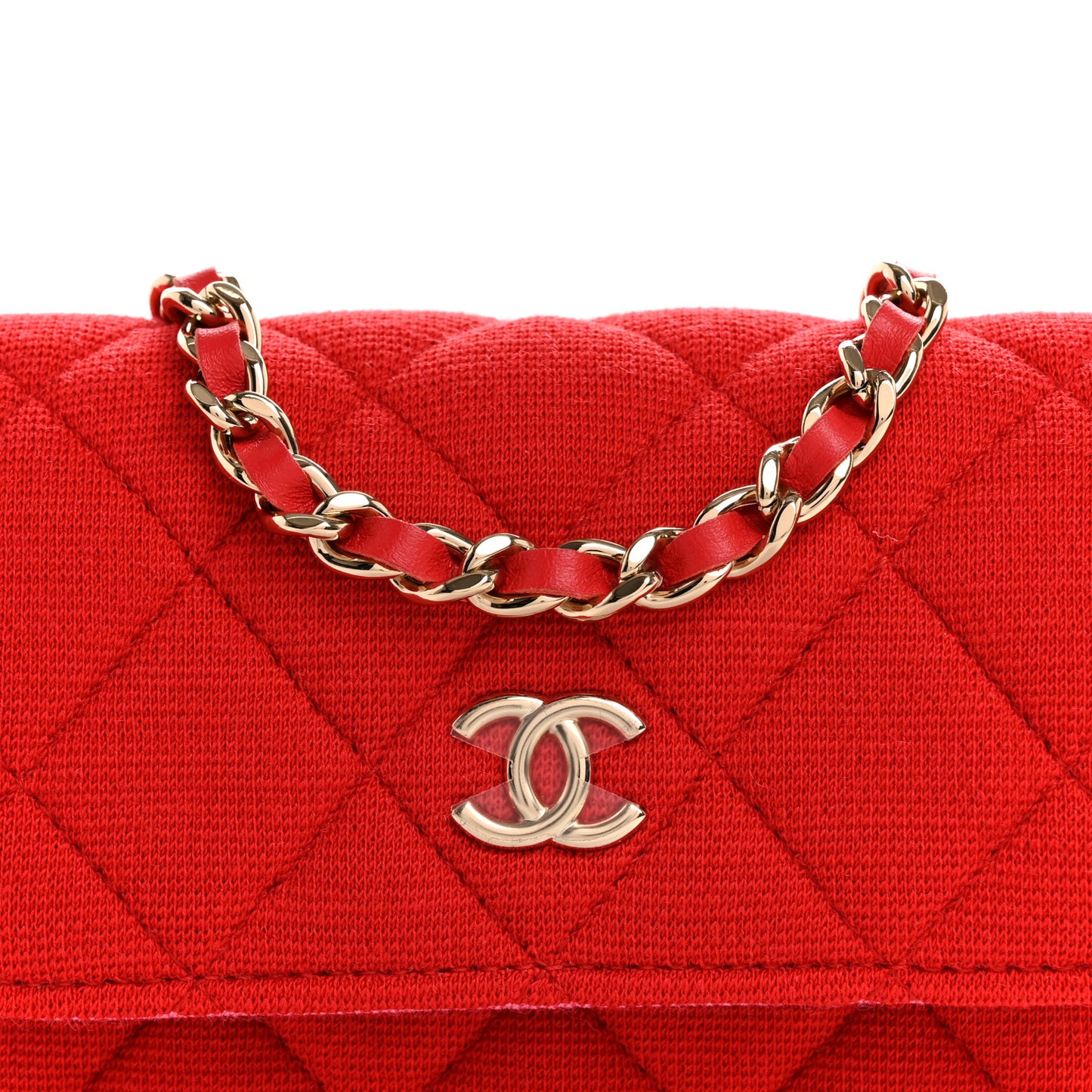 Jersey Quilted Micro Mini Flap Red