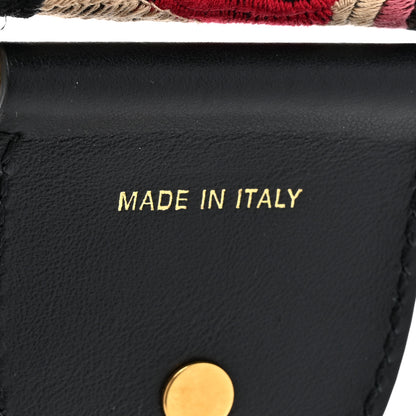 Christian Dior Canvas Embroidered Jardin D'Hive Shoulder Strap Black Multicolor 4 of 6