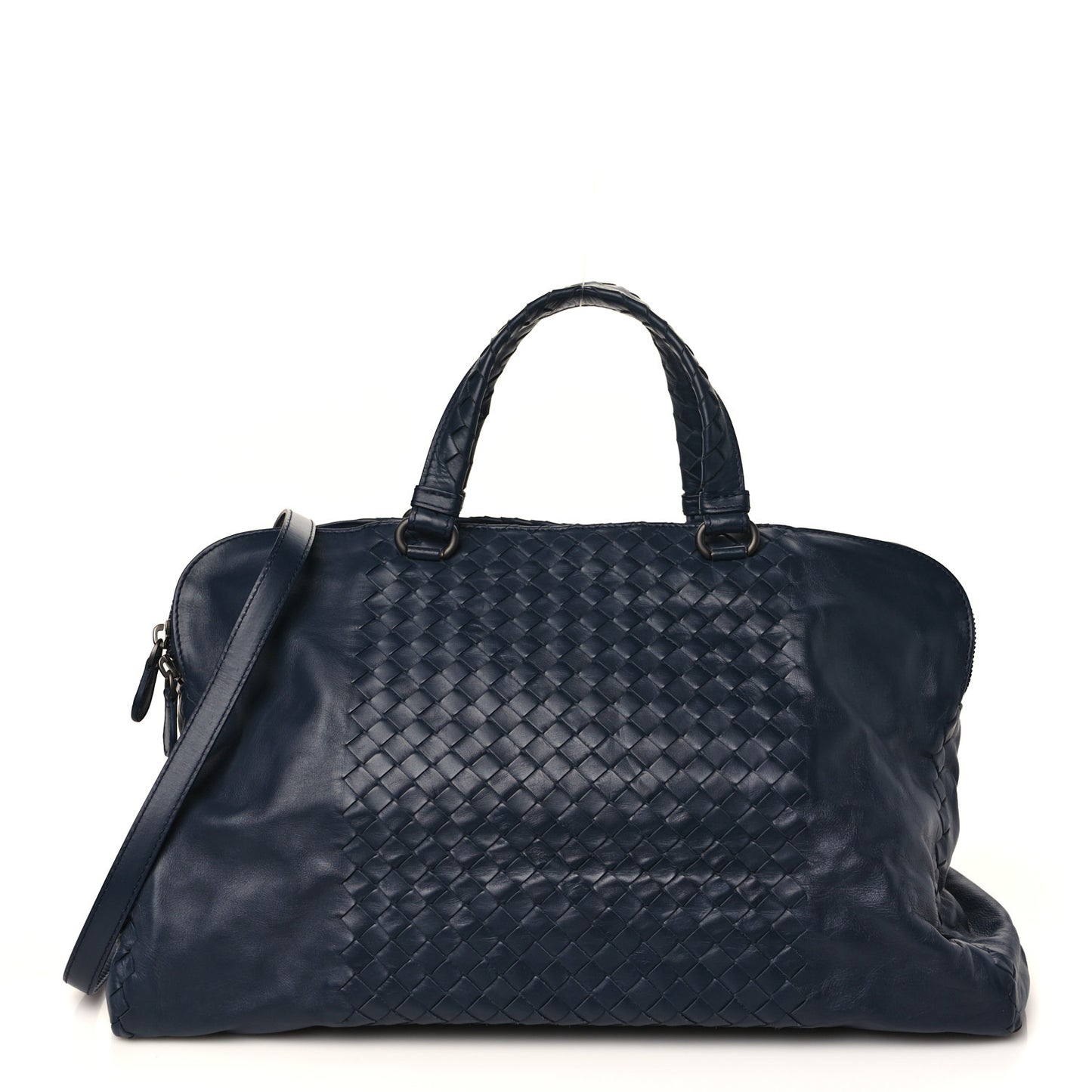 Calfskin Intrecciato Large Leggero Tote Blue