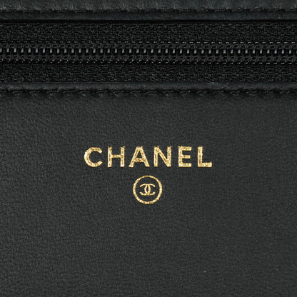Chanel Lambskin Quilted Boy Wallet On Chain WOC Black 6 of 8