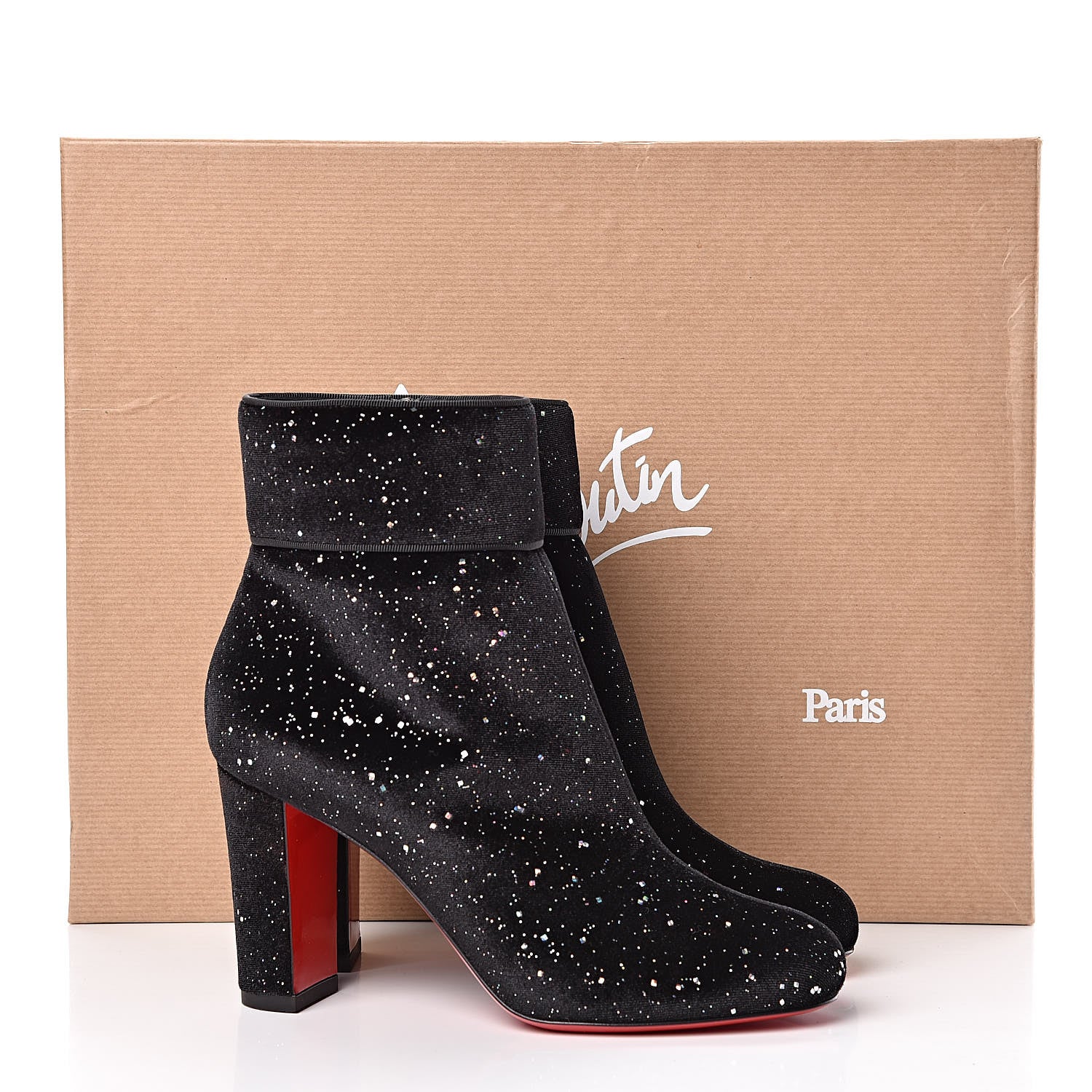 Christian Louboutin Velvet Galactica Moulamax 85 Booties 36.5 Black 8 of 8