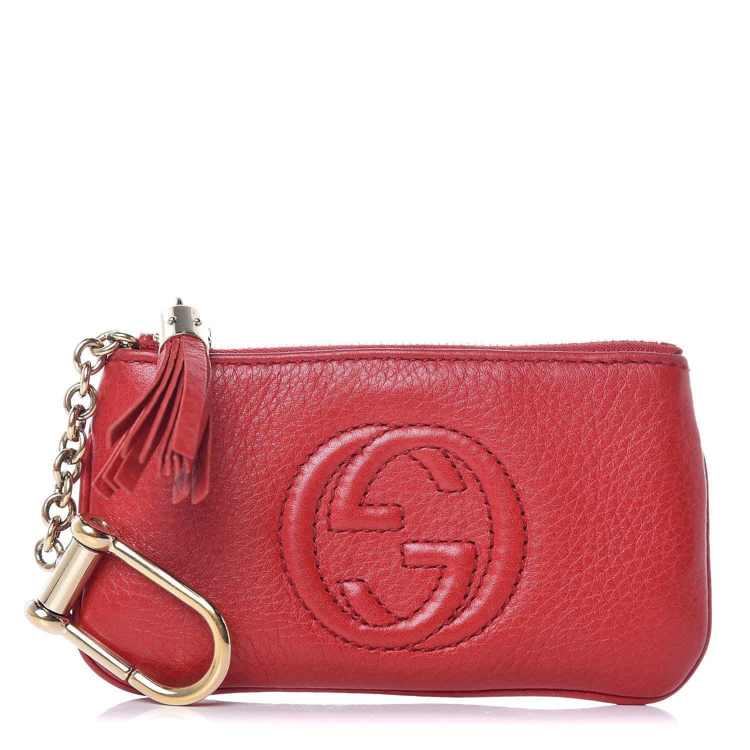 Gucci Pebbled Calfskin Soho Key Case Red 1 of 8