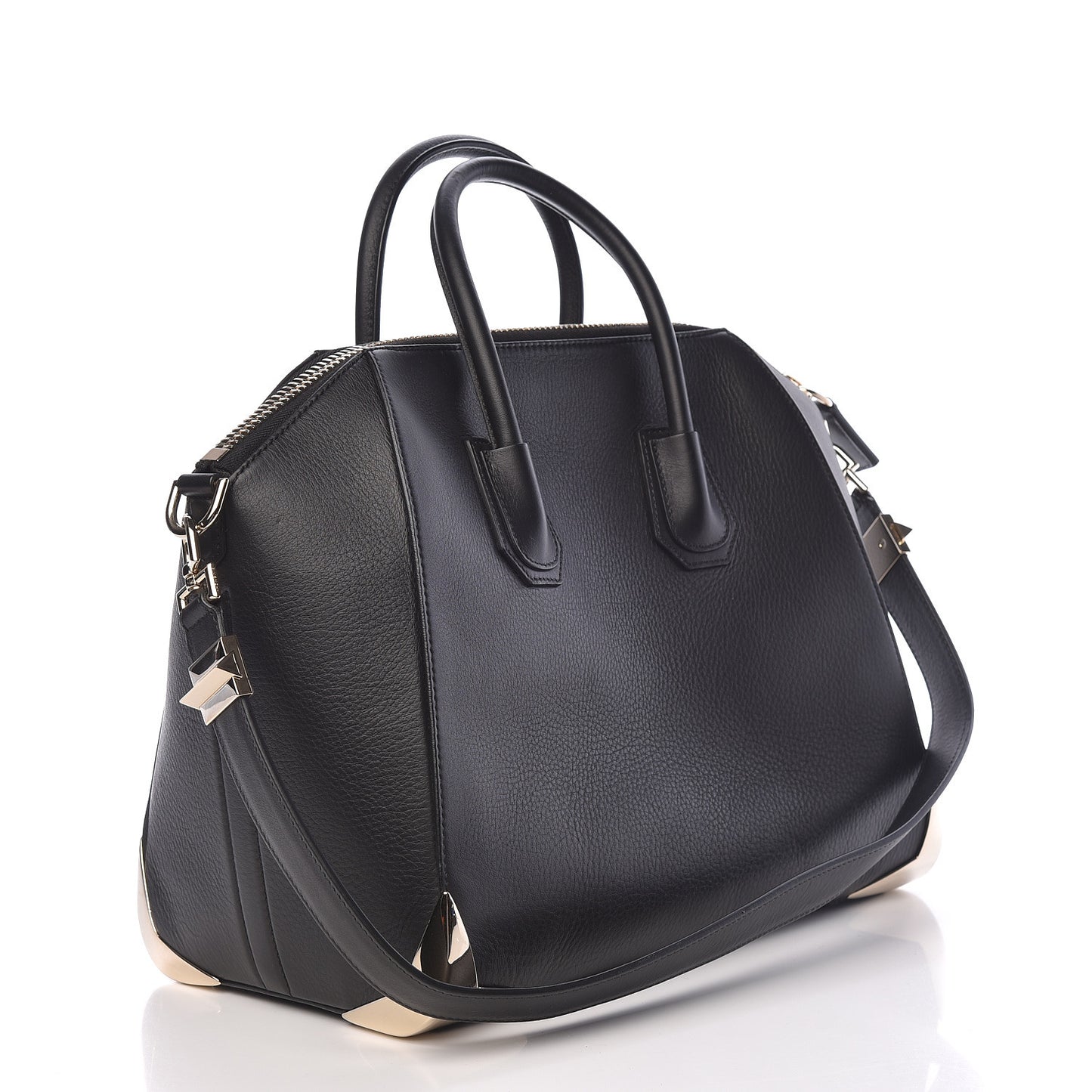 Calfskin Metal Corners Medium Antigona Black