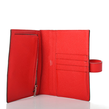 Hermes Epsom Bearn Compact Wallet Rouge De Coeur 5 of 8