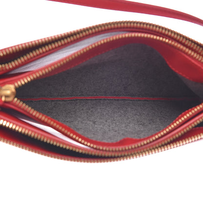 Celine Lambskin Small Trio Crossbody Bag Red 6 of 15
